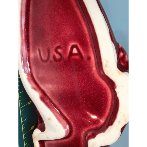 Vintage Raspberry Shawnee USA Pottery Shoe Planter With Puppy 3.25" x 7.50" - Picture 11 of 11